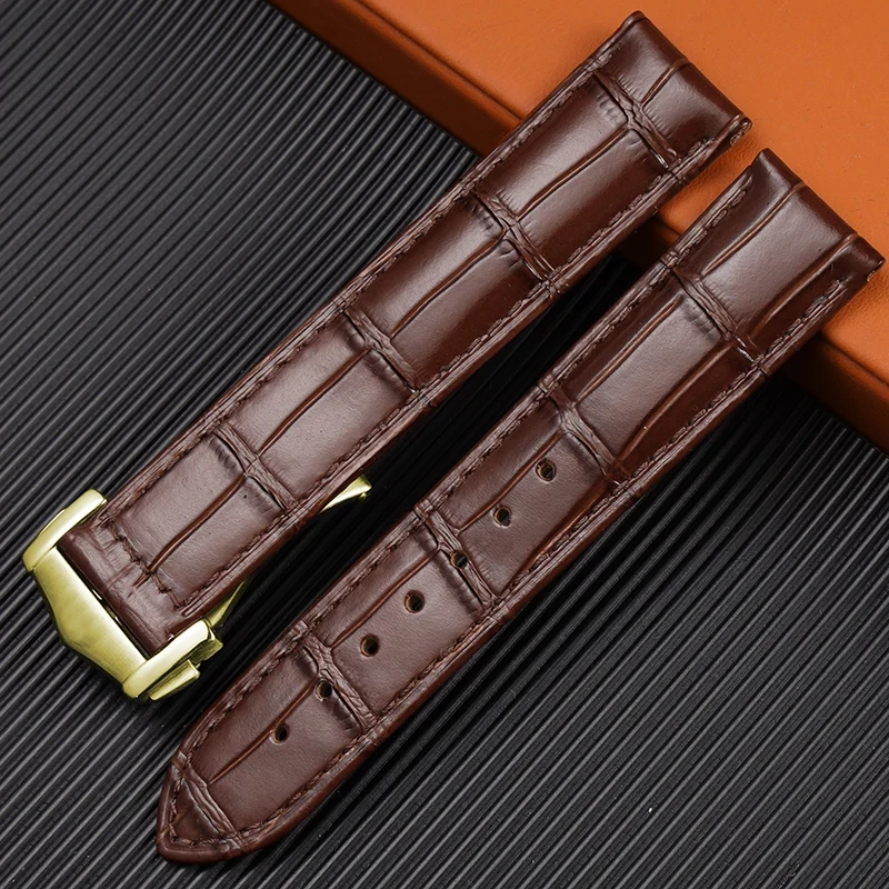 18mm19mm20mm21mm22mm Genuine Leather Watch Strap for OMEGA DE VILLE SEAMASTER SPEEDMASTER Series with Logo Watchband Accessories