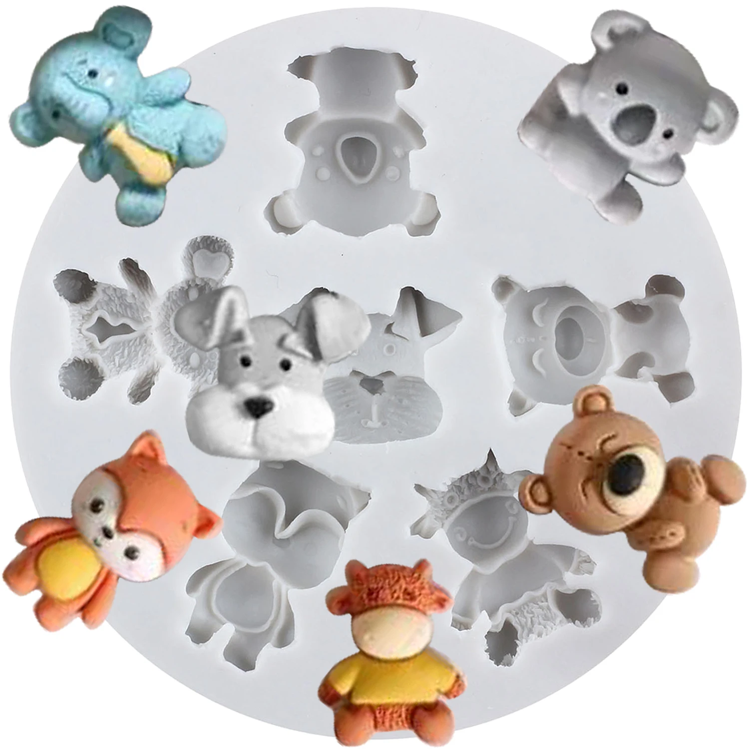 Formy silikonowe Zoo Animal Słoń Fondant Narzędzia do dekorowania ciast Topper na babeczki Czekolada Cukierki Rękodzieło Masa cukrowa Glinka polimerowa