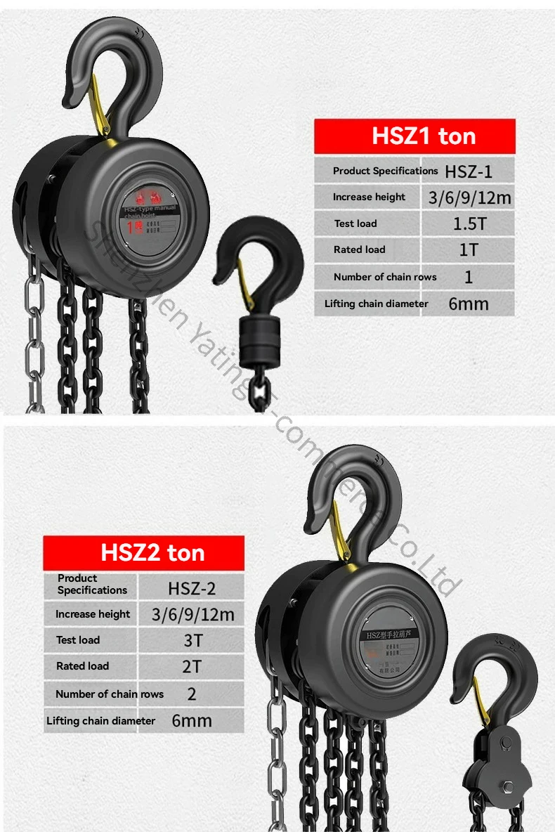 2 Tons Lifting Crane Rewind Chain Chain Hoist Small Iron Electric Hoist Crane Lifting Hoist Hook Manual
