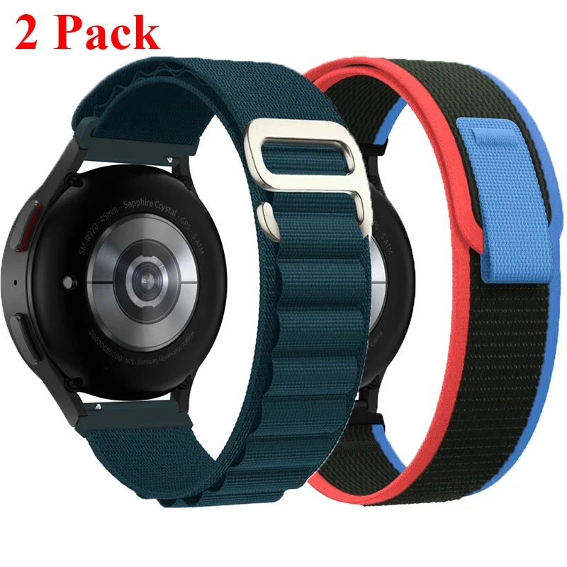 Нейлоновый ремешок 20/22 мм для Samsung Galaxy Watch 4 6 Classic 42 мм/46 мм, 2 шт., браслет для Samsung Gear S3 Frontier/S3 Classic Correa