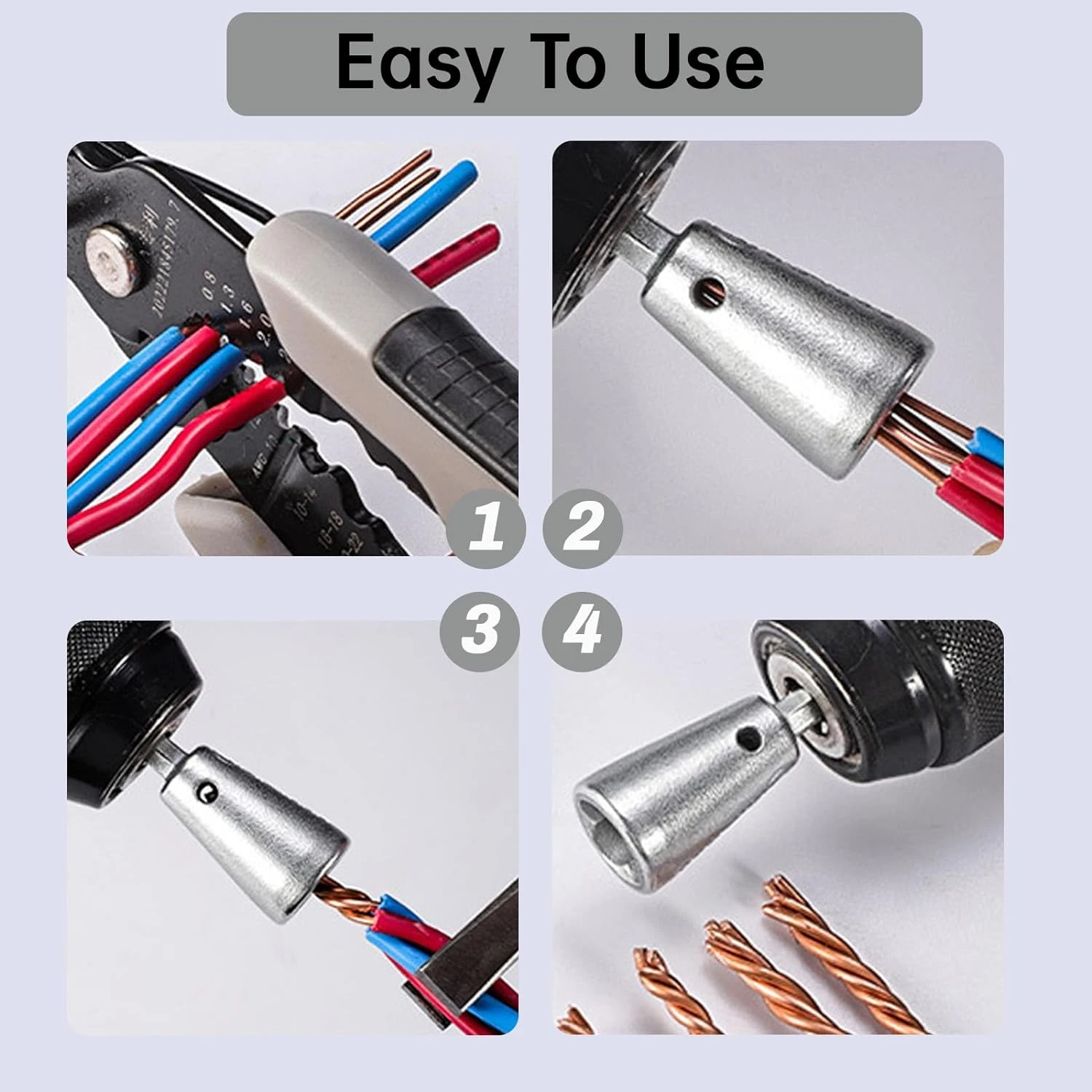 Efficient and Quick Cable Stripping Tool Set with Powerful Drills for Fast Projects - Handy and Effective Wire Twist and Connect