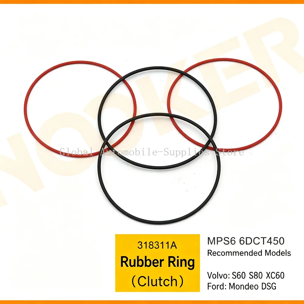 4X MPS6 6DCT450 Gearbox Rubber Ring Oil Seal Gasket for Ford Mondeo DSG for Volvo S60 S80 Transmission Rubber Seal O-Ring