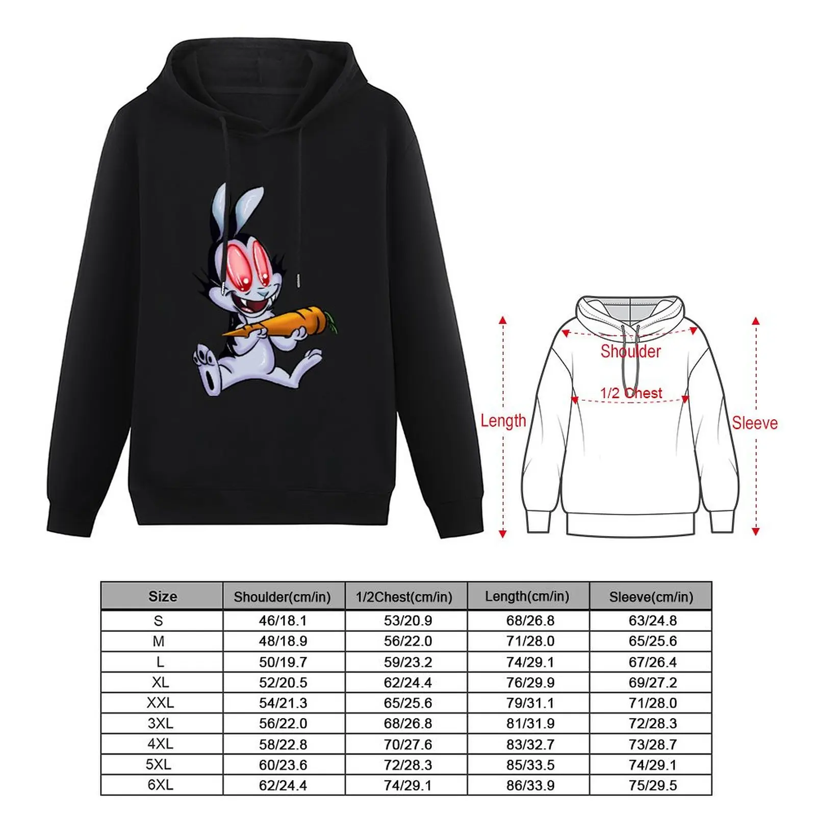 Rabbit Vampire Cartoon Pullover Hoodie men clothing anime clothing autumn new products pullover