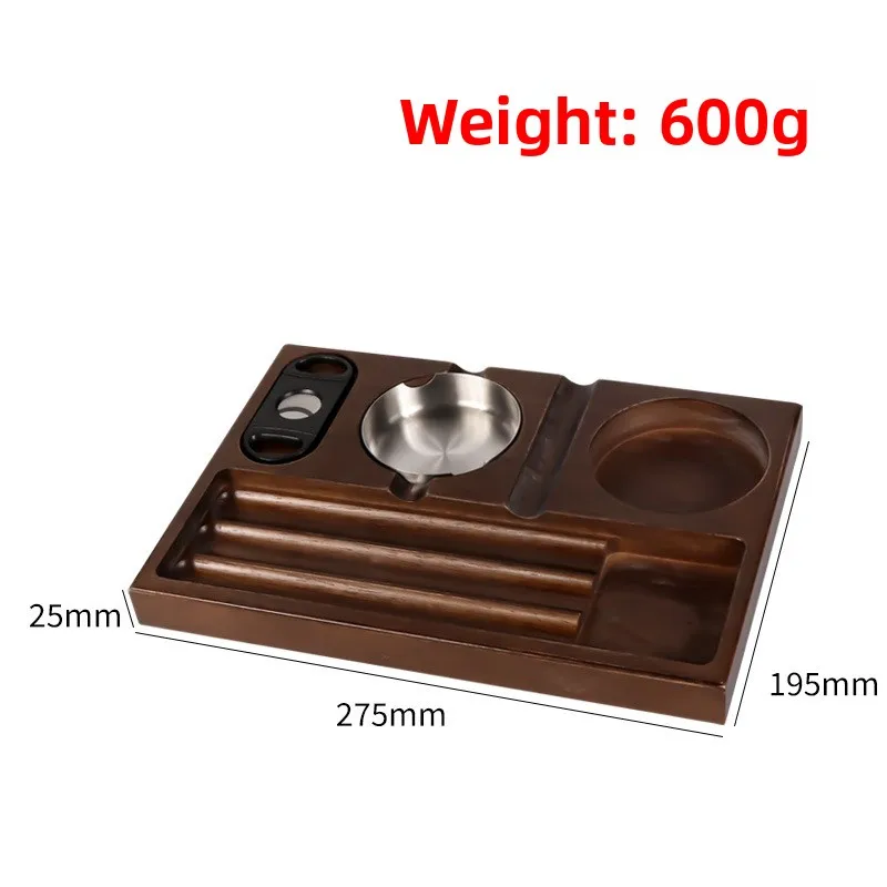 

2025New Cigar Ashtray with Cigar Cutter Cigar Accessories Whiskey Glass Tray Detachable Outdoor 7 Slots Cigar Holder Gift