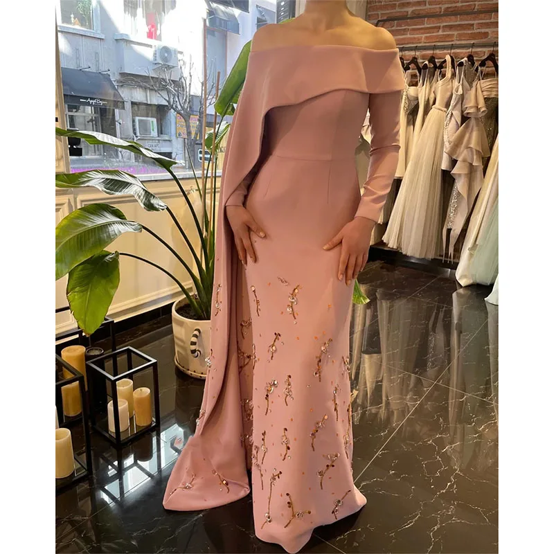 Exquisite Off The Shoulder Women Formal Evening Dresses  Beading Draped Celebrity Gowns for Birthday Party Dress 2024