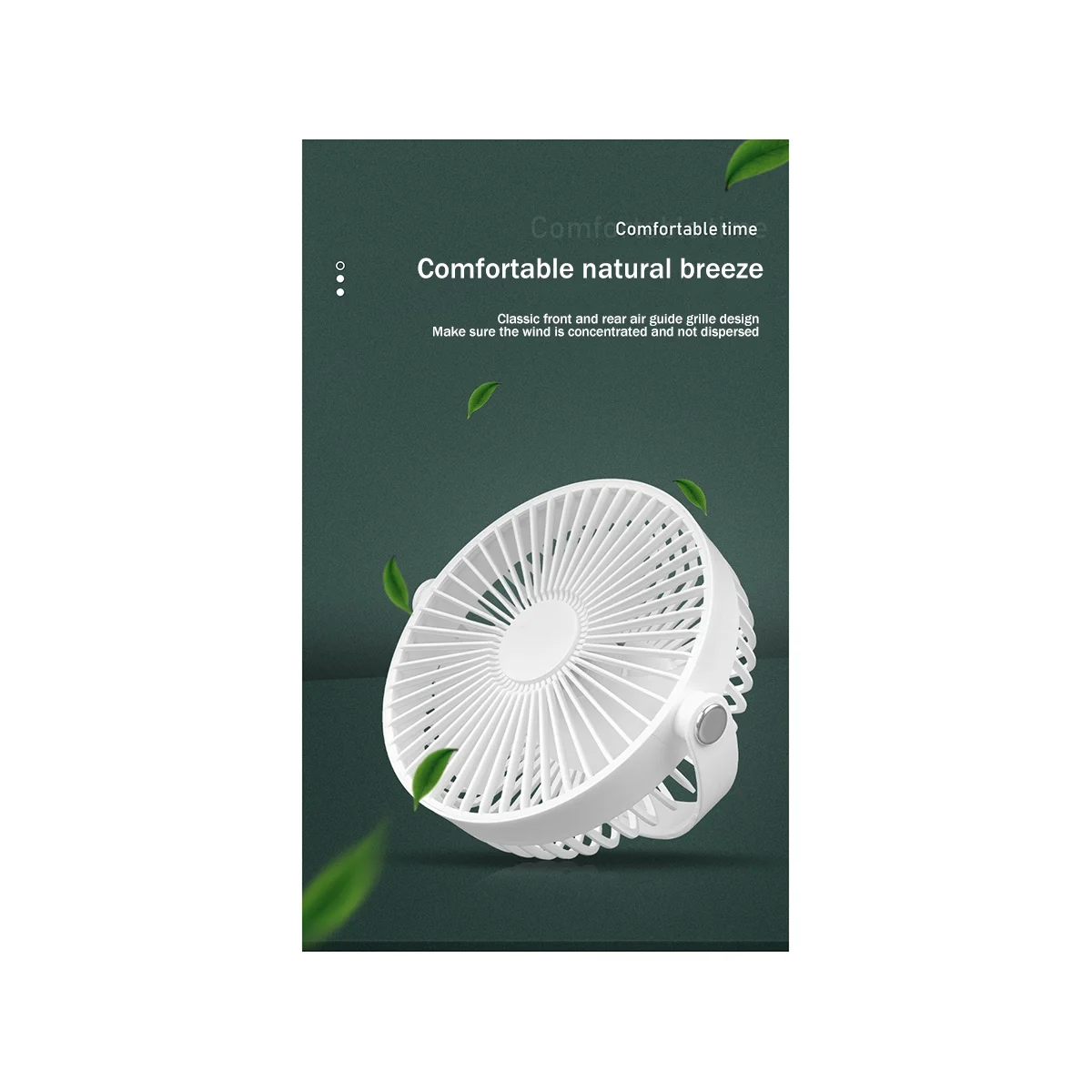 Outdoor Camping Tent Ceiling Fan 3000MAh Rechargeable 3-Gear Suspended Mosquito Net Desktop Fan in Dormitory-Black-HIM