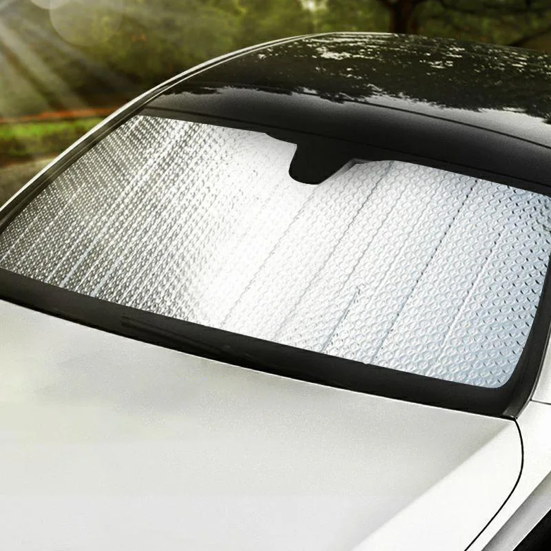1PC Protetor Solar Automotivo para Para-brisa Dianteiro, Cortina de Isolamento Térmico em Folha de Alumínio Espessada, Protetor Solar de Verão para Carro, Acessórios Automotivos
