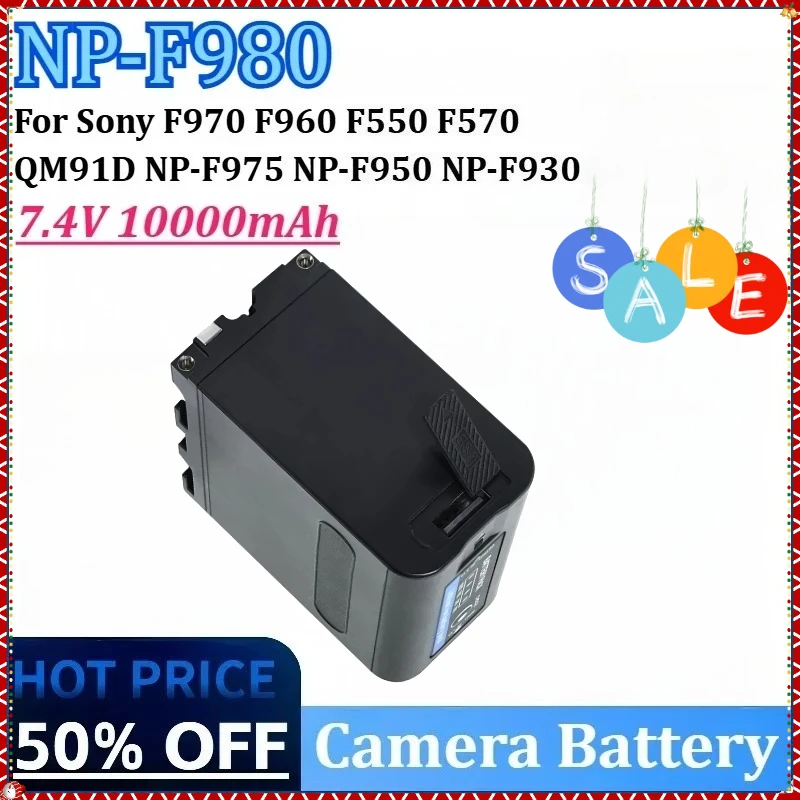 

7.4V 10000mAh 74Wh NP-F980 Camera Battery for Sony NP-F970 NP F960 F970 F960 QM91D NP-F975 F550 F570 NP-F950 CCD-RV100 NP-F930