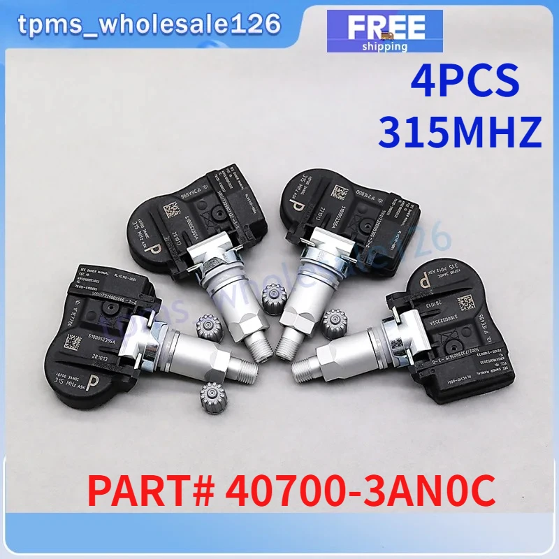 

40700-3AN0C TPMS 315MHZ Tire Pressure Sensor 4PCS For 2013-2015 Nissan Maxima Sentra Versa 2017-2021 Frontier NV200 40700-3AN0B