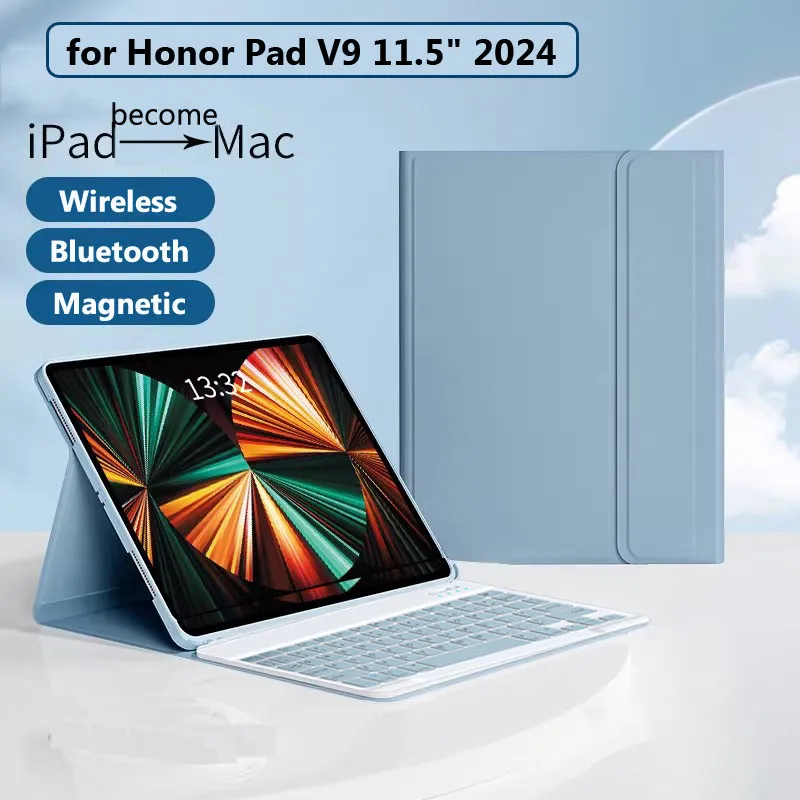 

Клавиатура с чехлом для Honor Pad V9 11,5 дюйма 2024 X8a NDL-W09 11 X9 11 дюймов X9 2023 11,5 X8 Pro X8 10,1 X8 Lite 9,7 Bluetooth Чехол
