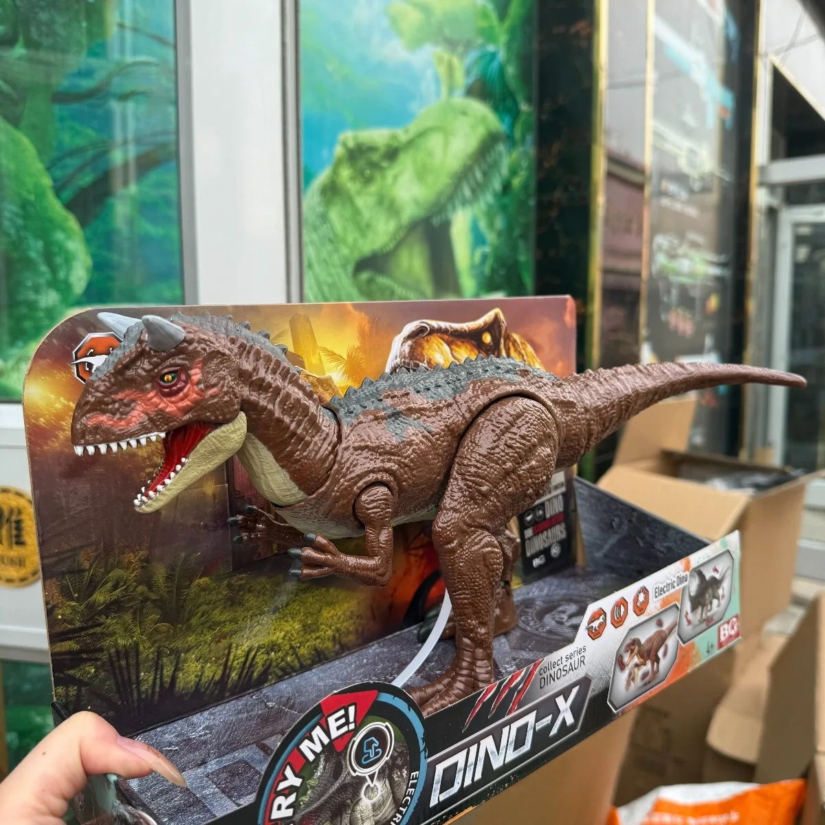 

Jurassic-World Dino-X Dinosaur Sound Strike Side-slashing Action Carnotaurus Electric Dinosaur Toy 1009