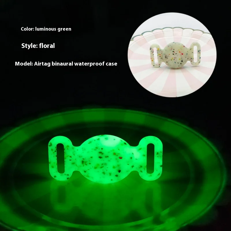 For Phone Two Ear Locator Silicone AirTag Protection Waterproof Anti Loss Pet Collar Tracker Glow In The Dark Multi Functional