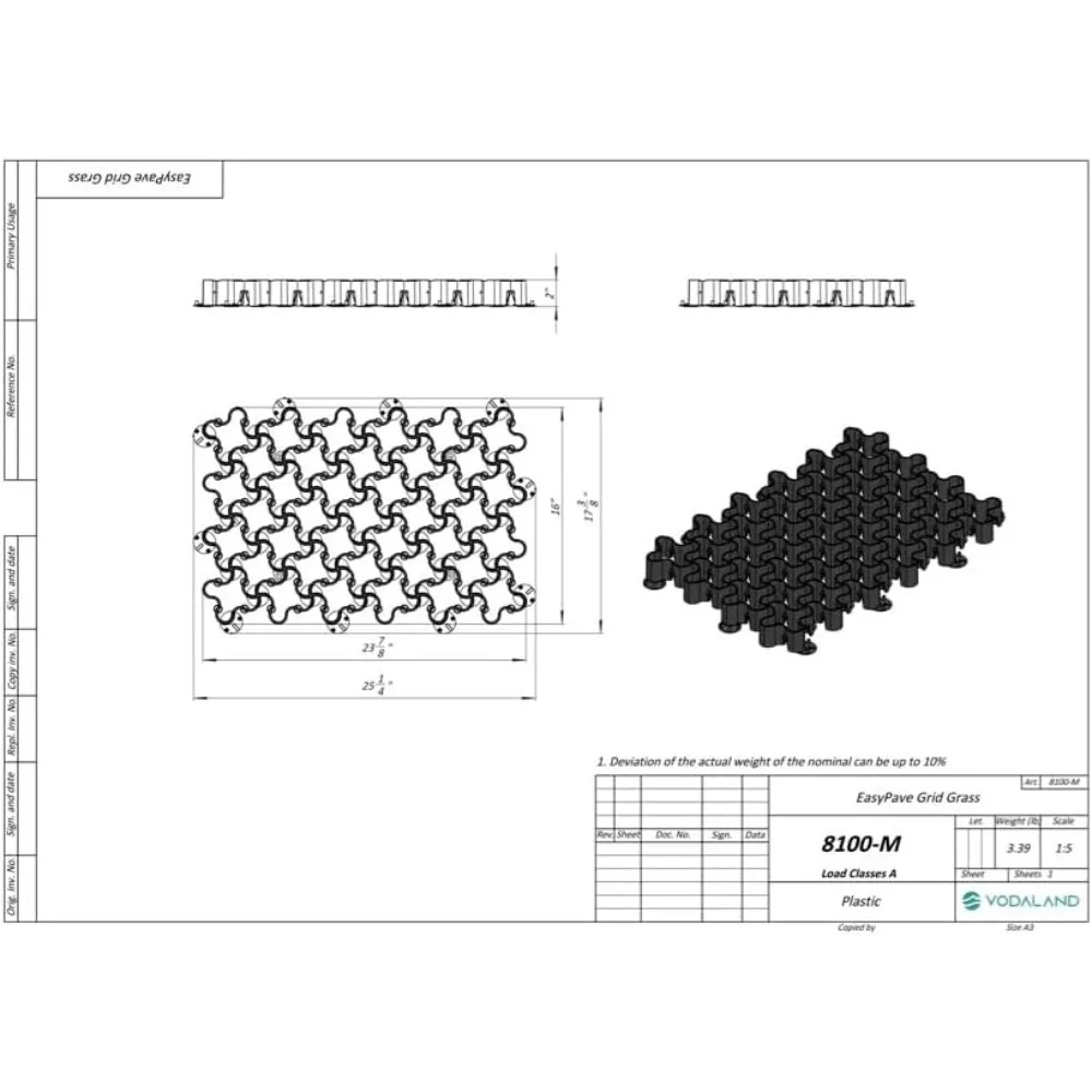 أرضيات سوداء قابلة للنفاذ، شبكة EasyPave Grass & Gravel Driveway - فئة الحمل A-D، أرضيات بلاستيكية PPE معاد تدويرها بنسبة 100% - توصيل مجاني