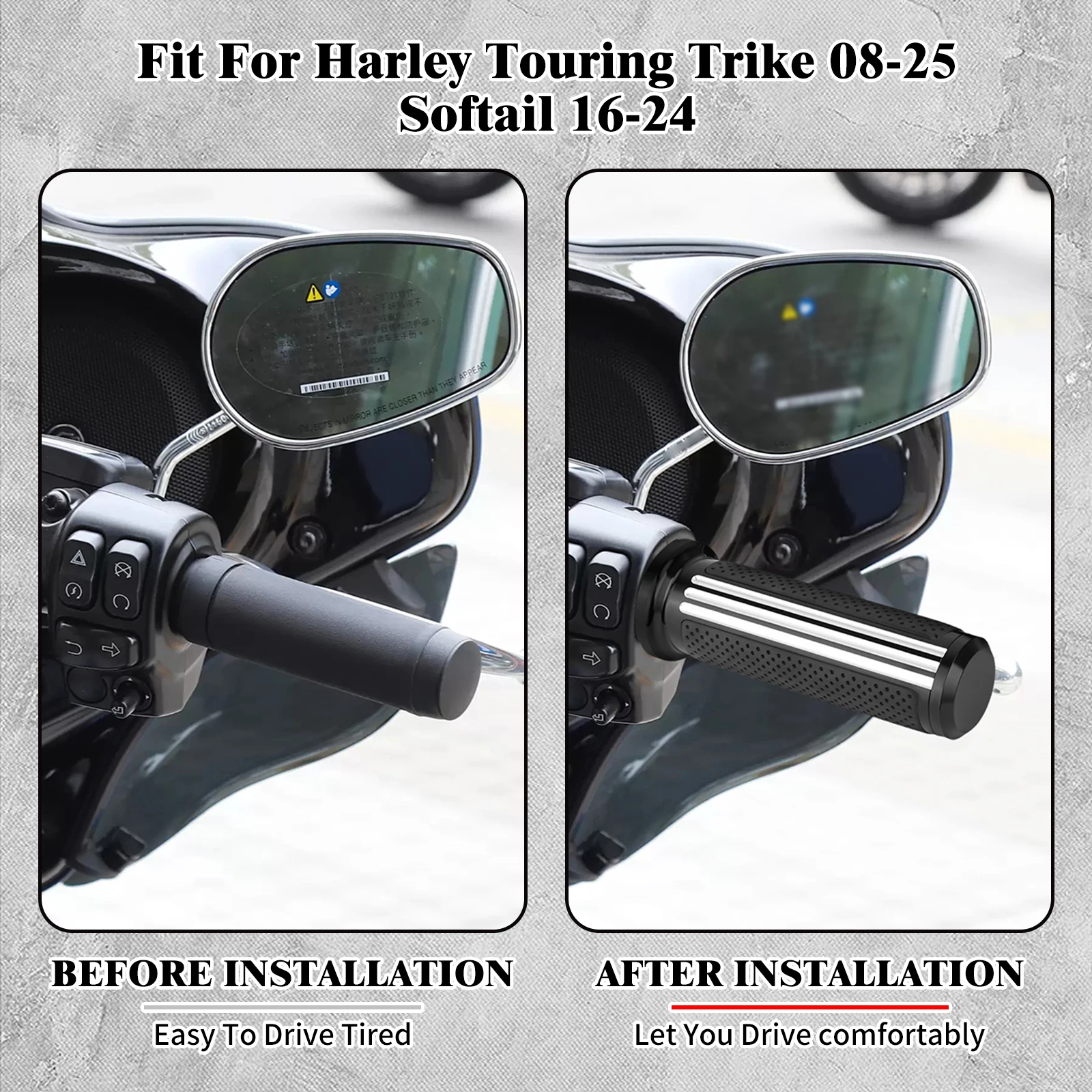 Motorcycle 1'' 25mm Electronic Throttle Handle Bar Hand Grips Handle Grip CNC For Harley Touring Electra Glide Softail Fat Boy