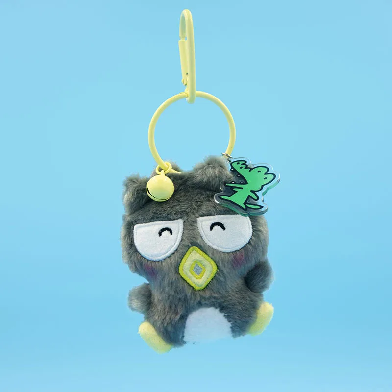 

11CM Anime Hello Kitty Bad Badtz Maru hangyodon Cartoon plush doll keychain with bell PP cotton stuffed doll Kawaii pendant gift