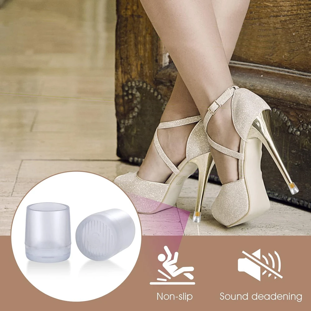 

50 Pairs Clear Anti-Slip High Heel Protectors Heel Stoppers And Silent Repair Caps for Wedding Grass Gravel Wetlands Protection