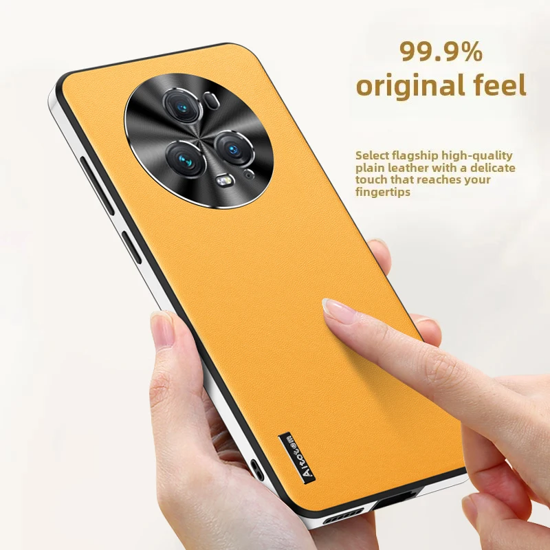 

With Metal Lens Protection Phone Case for Honor Magic 5 4 6 7 Pro Soft Edge Border Anti-Drop Shockproof Leather Back Cover Cases