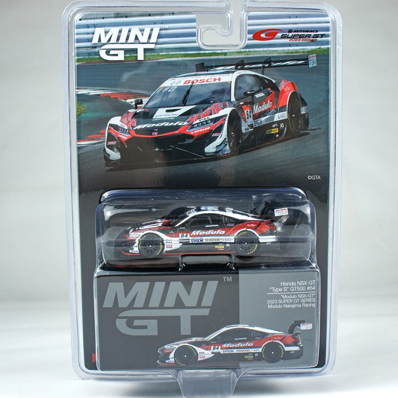ميني جي تي 1:64 هوندا NSX GT نوع S GT500 # 64 2003 نموذج سيارة مصنوع من خليط معدني، لعبة للأولاد، زخرفة قابلة للجمع للبالغين.