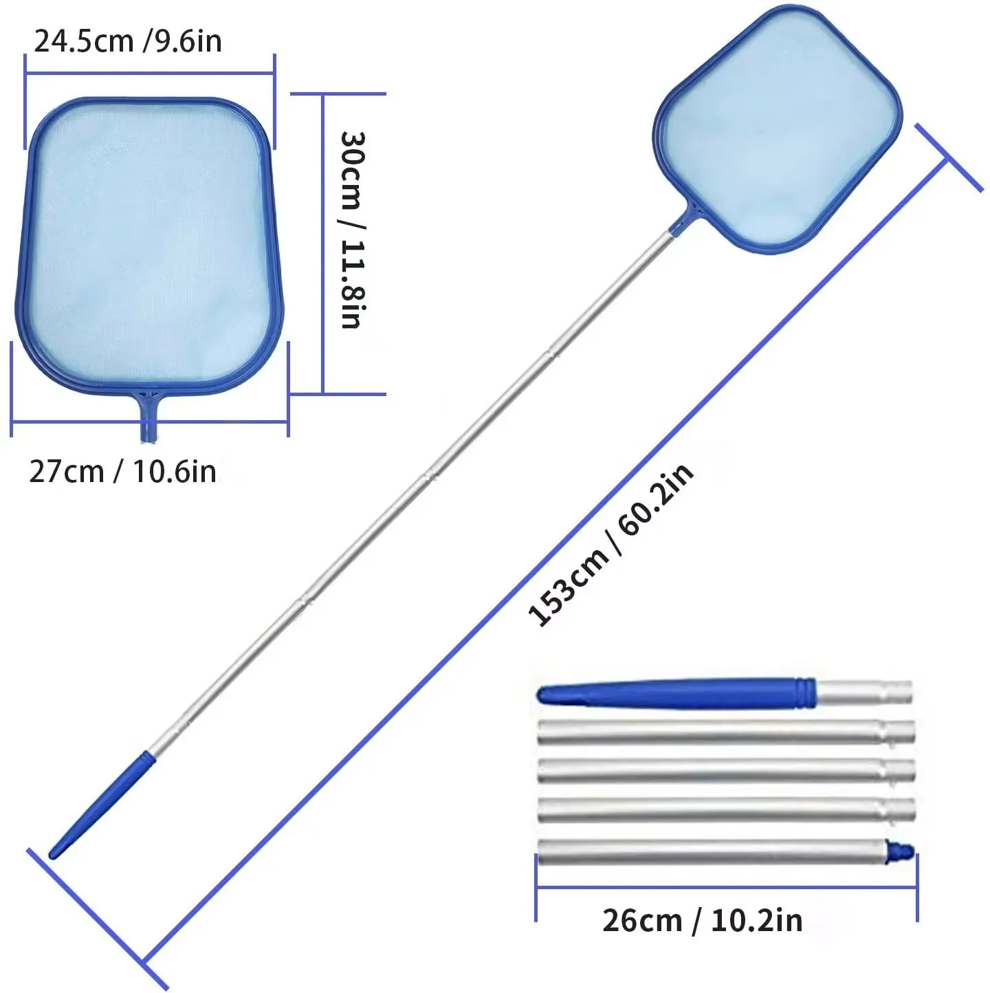 전문 수영장 청소망 5단, 잎과 쓰레기 청소용