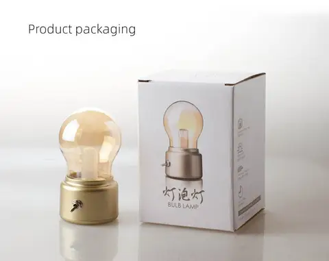 크리에이티브 LED 레트로 충전식 야간 조명, USB 충전식 침대 옆 침실, 미니 기숙사 테이블 전구, 분위기 조명