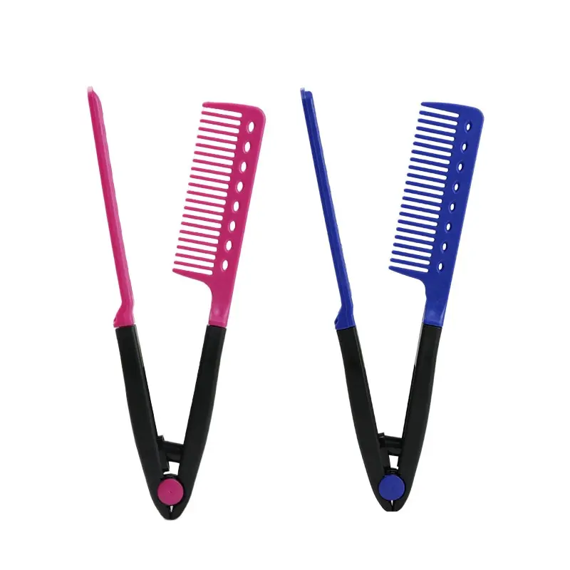 Flat Comb Straightening Comb Salon Hair Brush Combs Hairdressing Styling Hair Straightener V-shaped Straight Comb Straightener