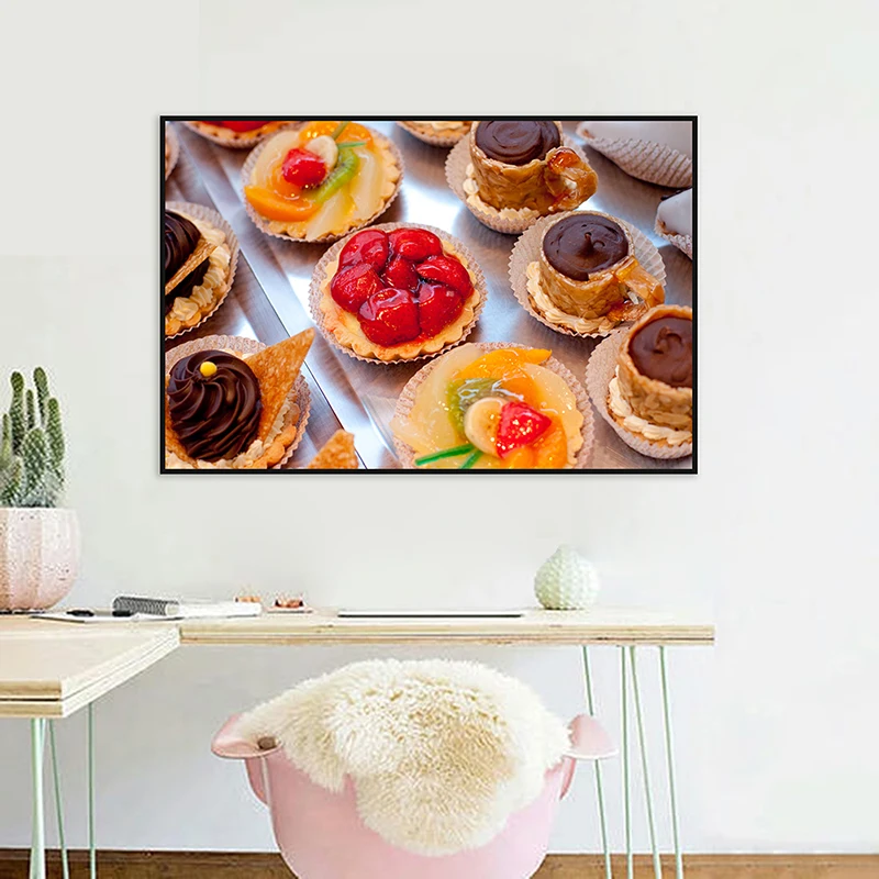 9 Sizes Modern Colorful Decorative Painting Gourmet Strawberry Chocolate Chip Cookies Dining Room Living Room Kitchen Home Decor