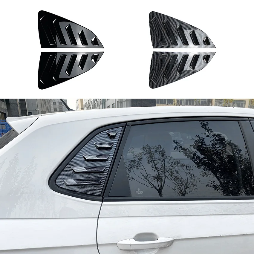 Pair Car Rear Window Shutter Cover Trim Window Louver Side Vent Trim For VW Polo Mk6 GTI TGI TSI MPI 2017-2023 Car Accessories