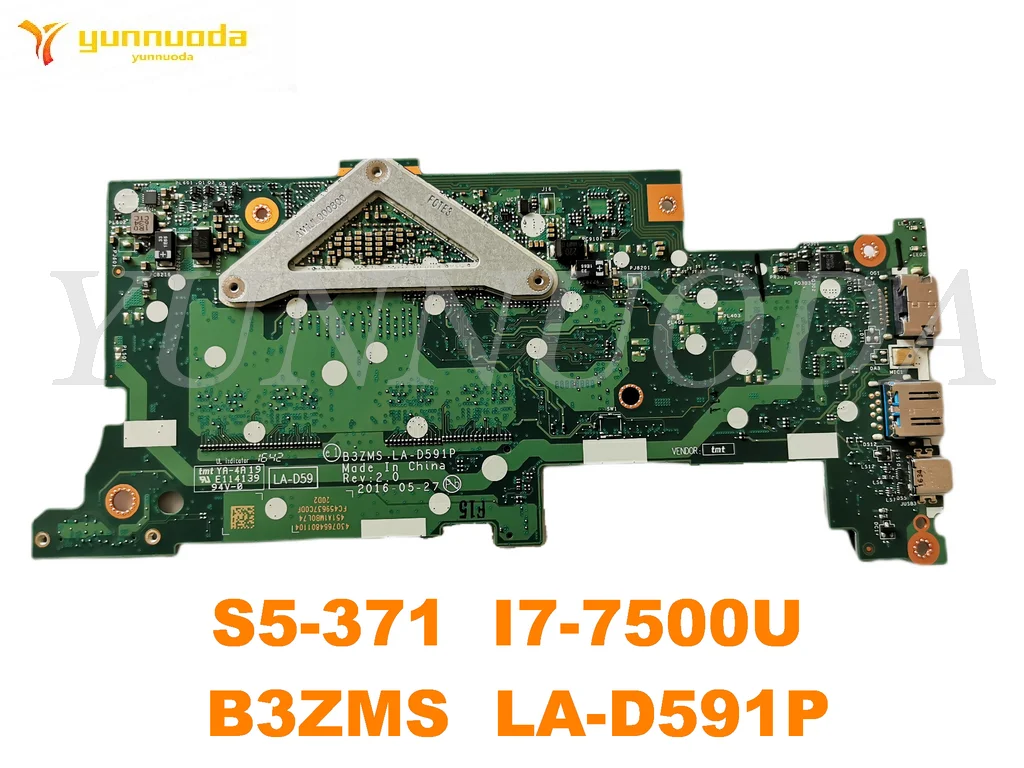 Original for ACER S5-371 laptop motherboard S5-371  I7-7500U  B3ZMS  LA-D591P tested good free shipping