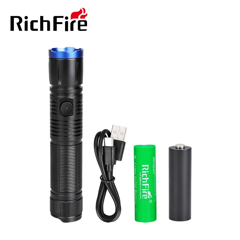 USB 충전식 알루미늄 본체 백색 레이저 손전등 백색광