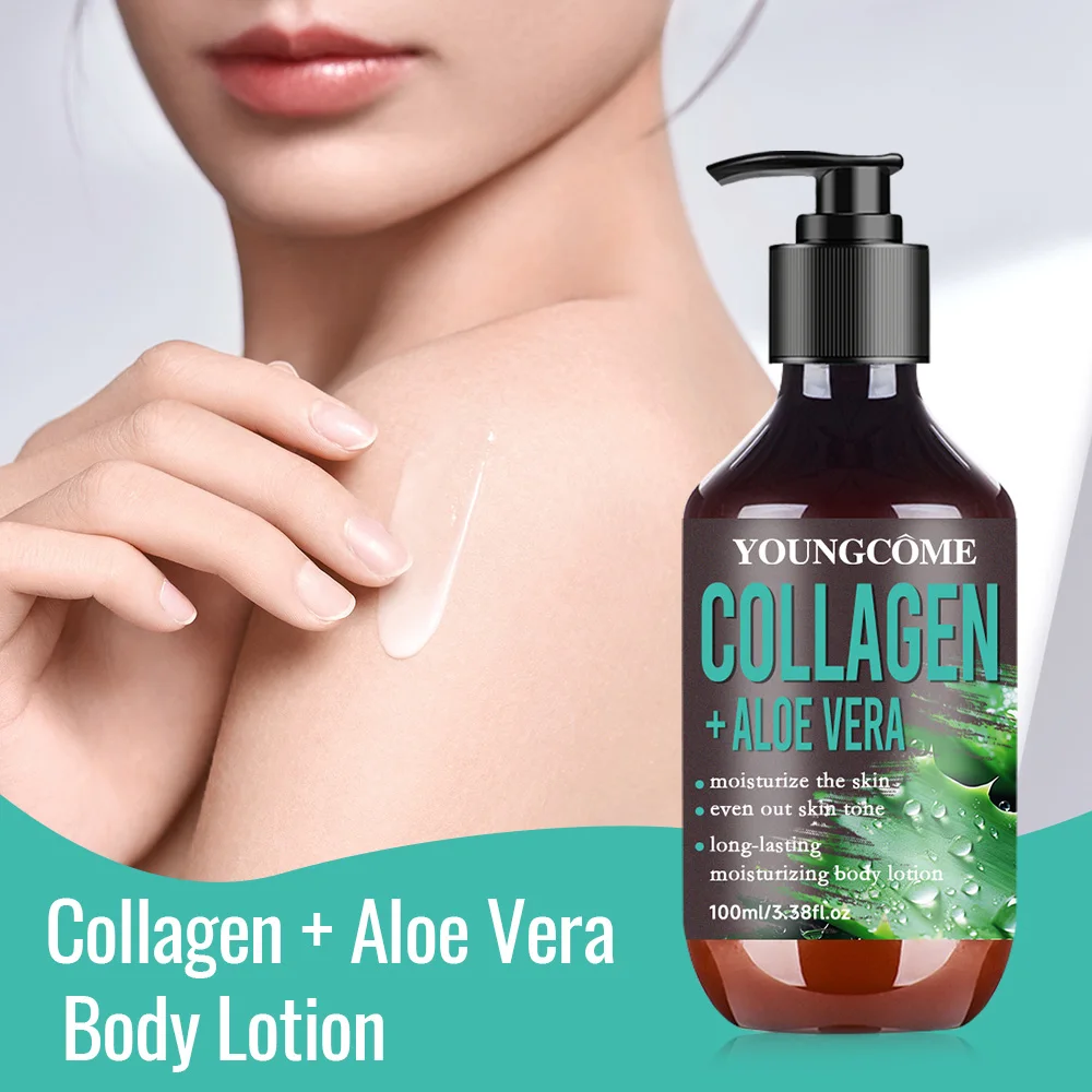 Aloe Vera Collagen Hydrating Body Lotion Improve Tighten Deeply Moisturize Fade Fine Lines Keep Lifting Body Brightening Lotion