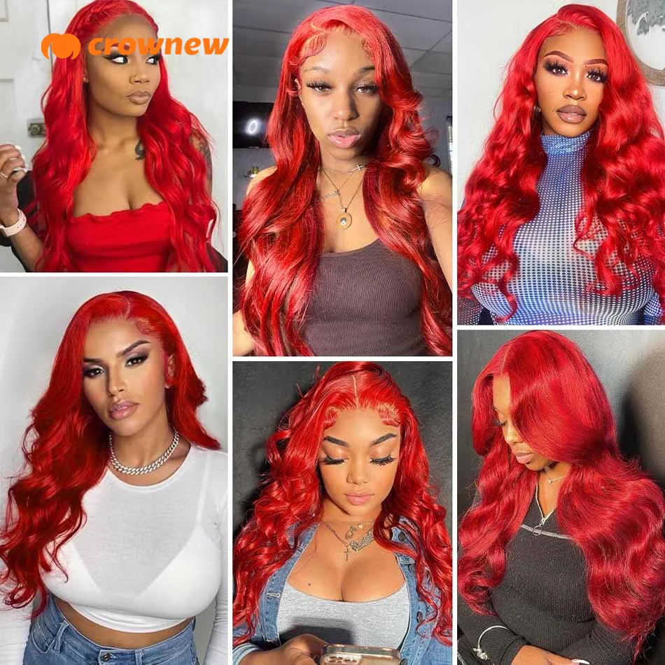 Red Lace Front Human Hair Wigs 13X4 Hd Lace Frontal Wig Human Hair Body Wave Human Hair Wigs Pre Plucked Cheap Wigs 100% Hair