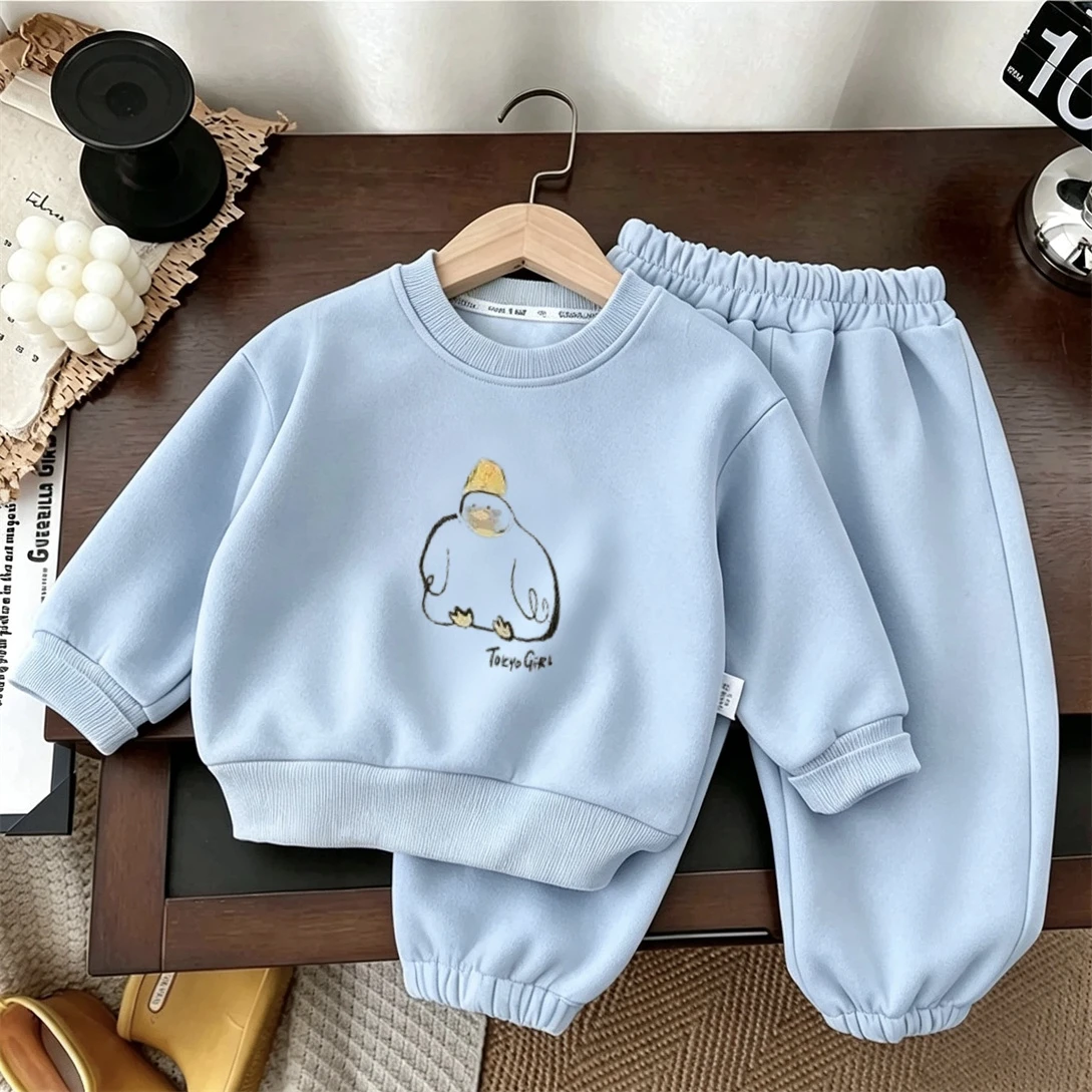 Cartoon Sweatshirts+Hosen 2-teiliges Set Baby Frühling Herbst Kostüm Langarm-Anzüge Kinder Mode Lässiger Hoodie Weite Hosen – Detail 2