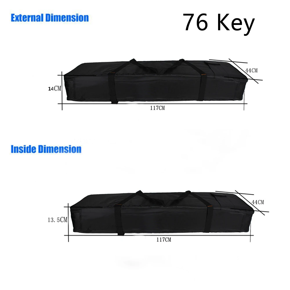 Elektronische Klavier Tasche Abdeckung 61/76 Schlüssel Wasserdichte Oxford Tuch Verdickte Handtasche Tastatur Tasche Fall Musikinstrumente Zubehör – Detail 4