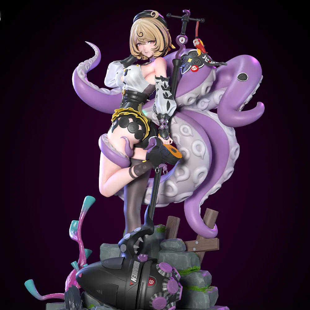 Figura de anime GK 1/24 - Miniatura 3D gris, sin montar ni pintar - imagen 4