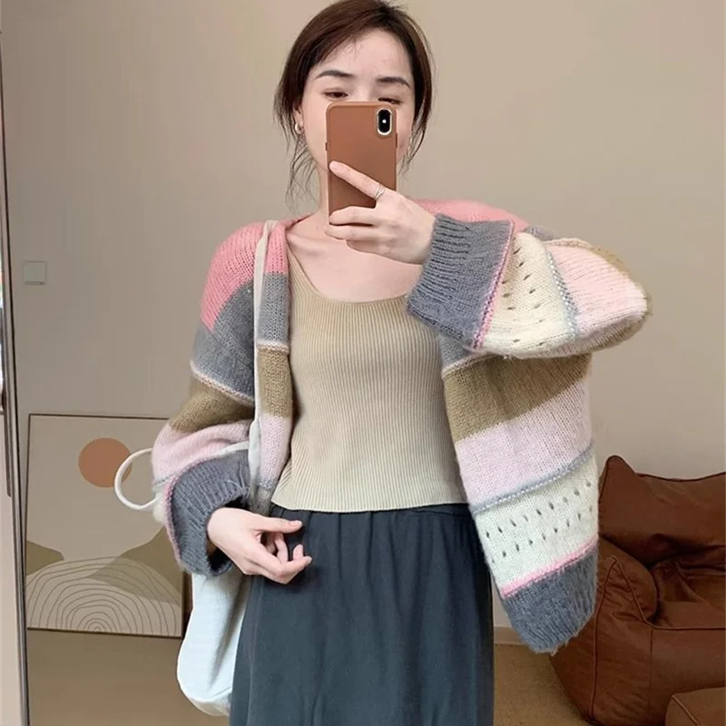 

Guangzhou Thirteenth Fac Early Autumn Knitted Open Cardigan Outerwear Big Lang Sweater No Pilling South Oil High End Wome...