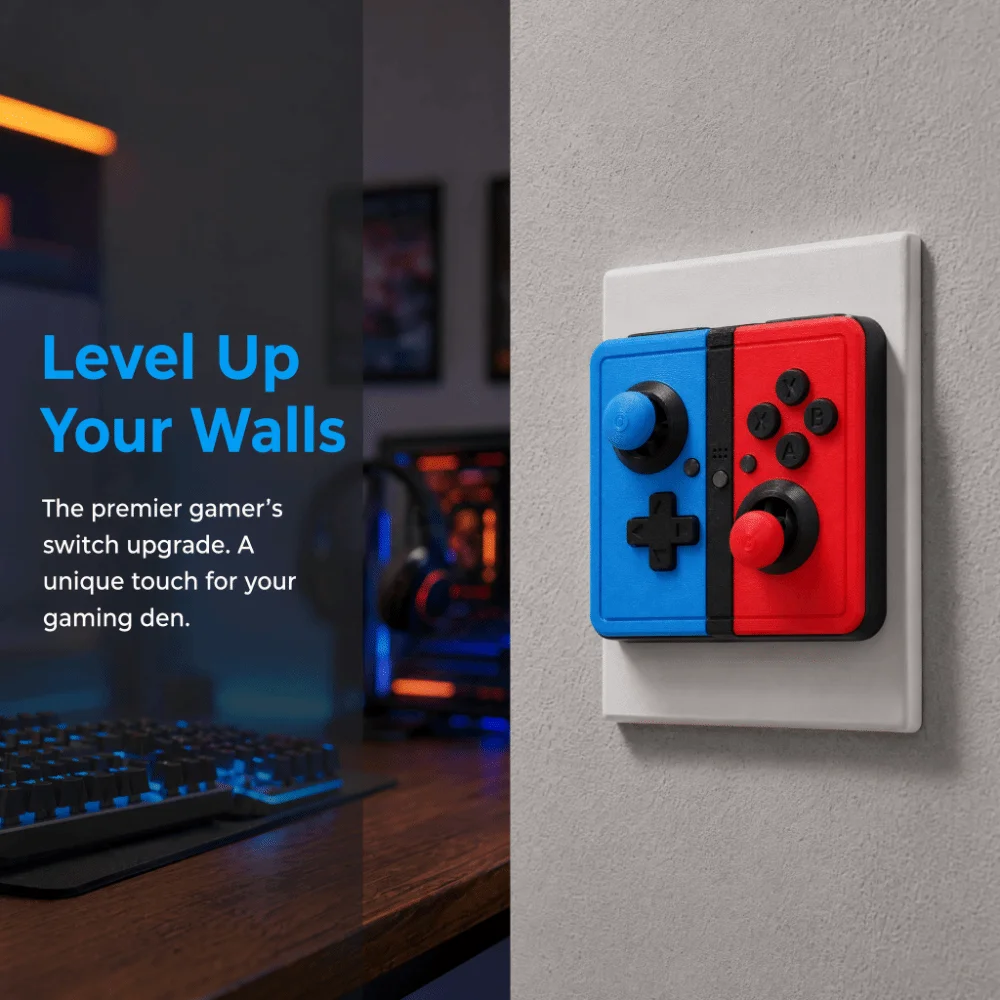 Creative Light Switch Guard Covers 3D Printed Self-Adhesive Console-shaped Switch Cover Removable Retro Arcade Games
