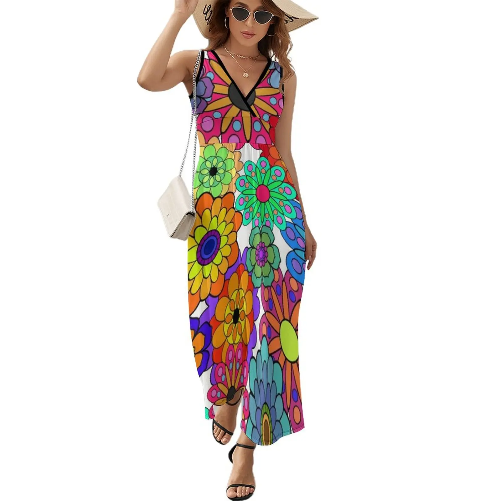 

Flower Power Retro Style Hippy Flowers Sleeveless Dress dresses for official occasions Dresses