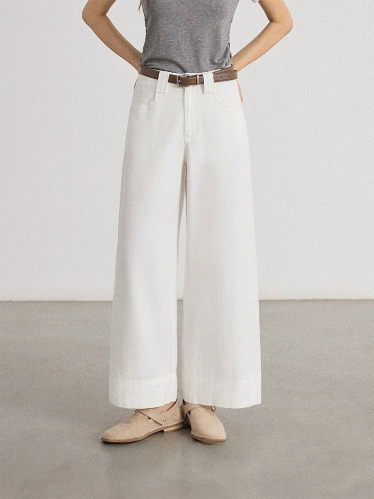 

Джинсы с высокой талией, свободного прямого кроя, повседневный стиль, весенняя коллекция, женская мода, удобная посадка, классические синие джинсовые брюки