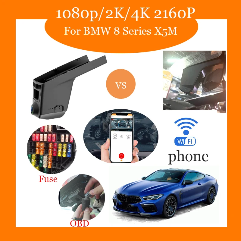 Car Road Record WiFi DVR Driving Video Recorder Dash Camera For BMW 8 Series X5M 2019~2021 Night Vision CCD