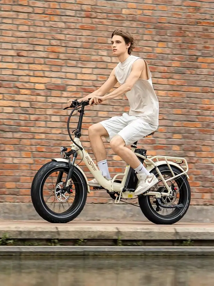 ONESPORT OT16 Max Faltbares E-Bike für Erwachsene, 48V18AH herausnehmbarer Akku, 25 km/h Höchstgeschwindigkeit, 20"×4.0" All-Terrain-Fat-Reifen, Vorderradgabel-Federung, hydraulische Scheibenbremsen,