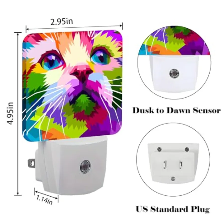 Night Light, Plug Into Wall Decor for Stairway, Hallway, Kitchen, Dusk to Dawn Sensor Nightlights for Boys/Girls/Women/Men Room