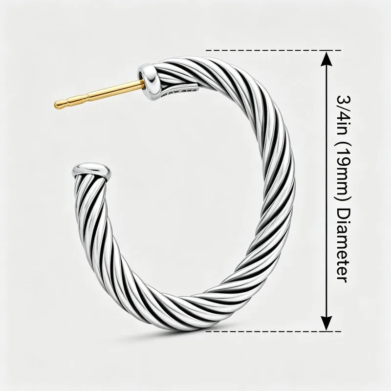 Twisted Cable Hoop Earrings — product information 3