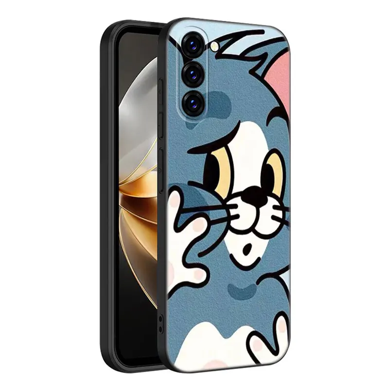 J-Jerrys Mouse Toms Cat Phone Case For Samsung Galaxy S20 S21 S23 FE S22 Ultra S10E S10 Lite S8 S9 Plus S7 Edge Black Cover