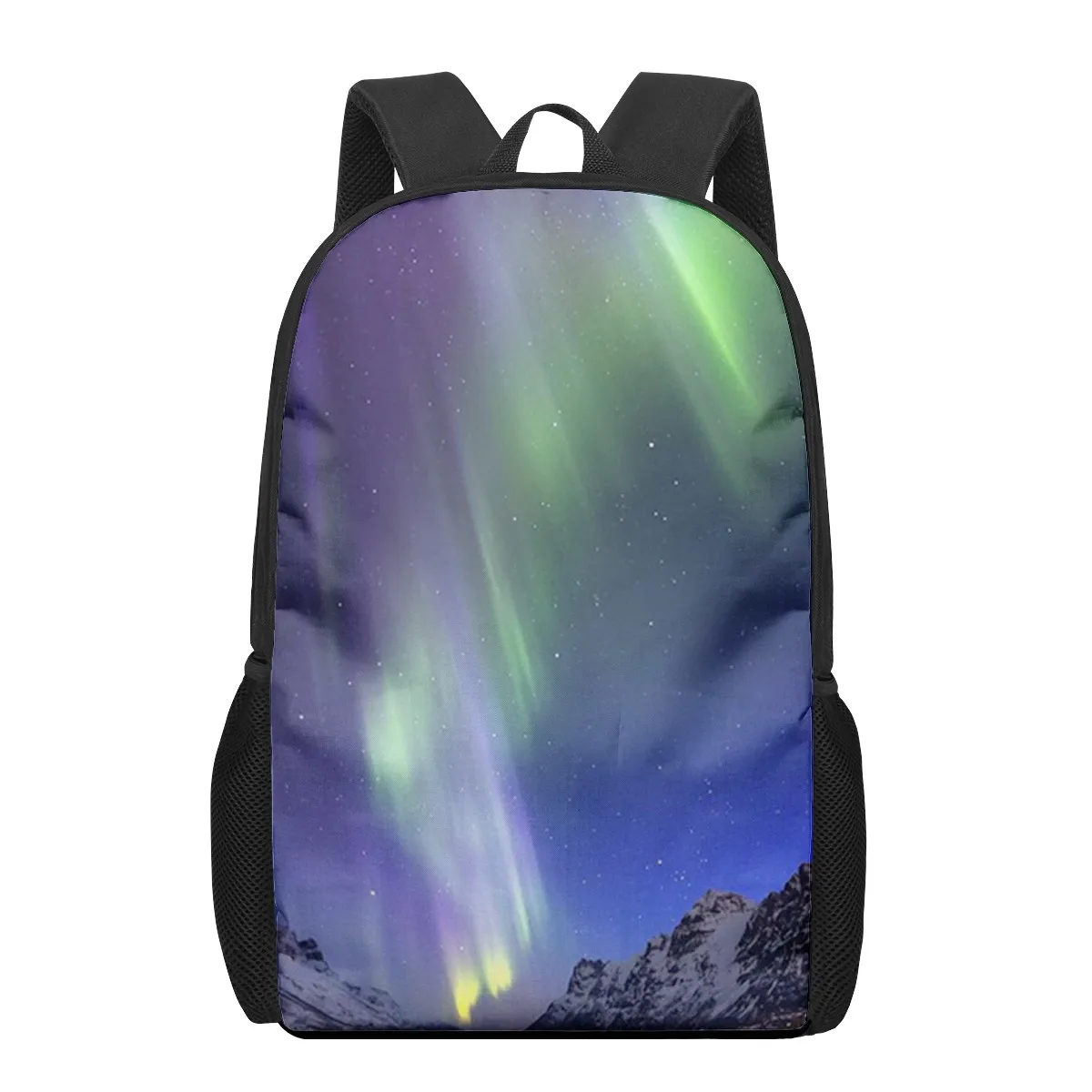 

Northern Lights Sky Kids School Bags 3D Book Bag Men 16 Inch Backpack For Teen Boy Kindergarten Children Large Capacity Backpack