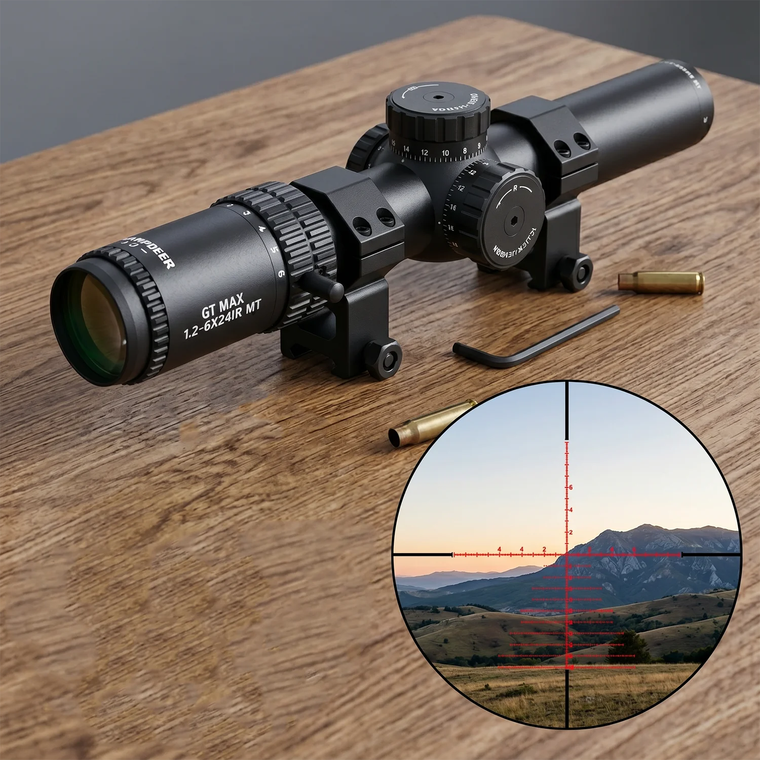 SWAMPDEER 1.2-6x Bdc Tactical Hunting Scope Waterproof Fog-Proof Riflescope Fit Huntinggun Telescopic Sight For Outdoor Shooting
