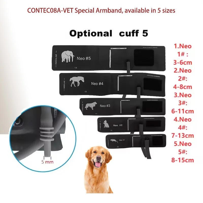 

CONTEC08A VET 5 models of veterinary cuffs for use with cats and dogs