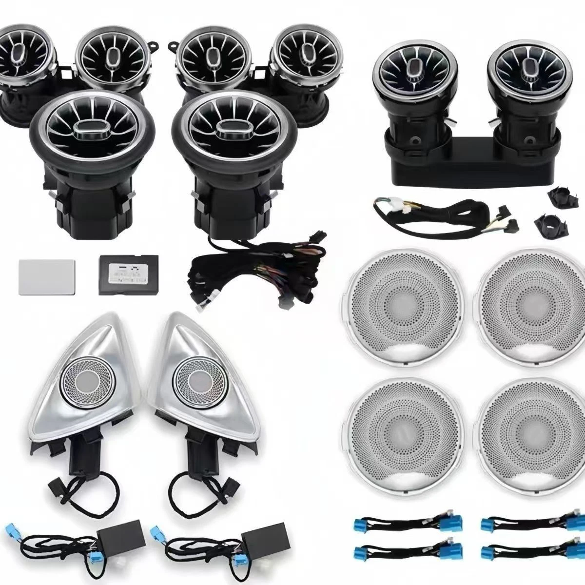 

14X 4D Rotating Speaker Tweeter AC Vent Ambient Light Dashboard Speaker Cover For Mercedes Benz W213 E-Class 2016-2023 64 Colors