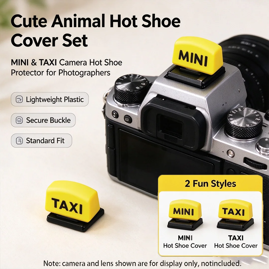 Cute Taxi Hot Shoe Cover, Creative Camera Shoe Cap, Dustproof Protection Gift