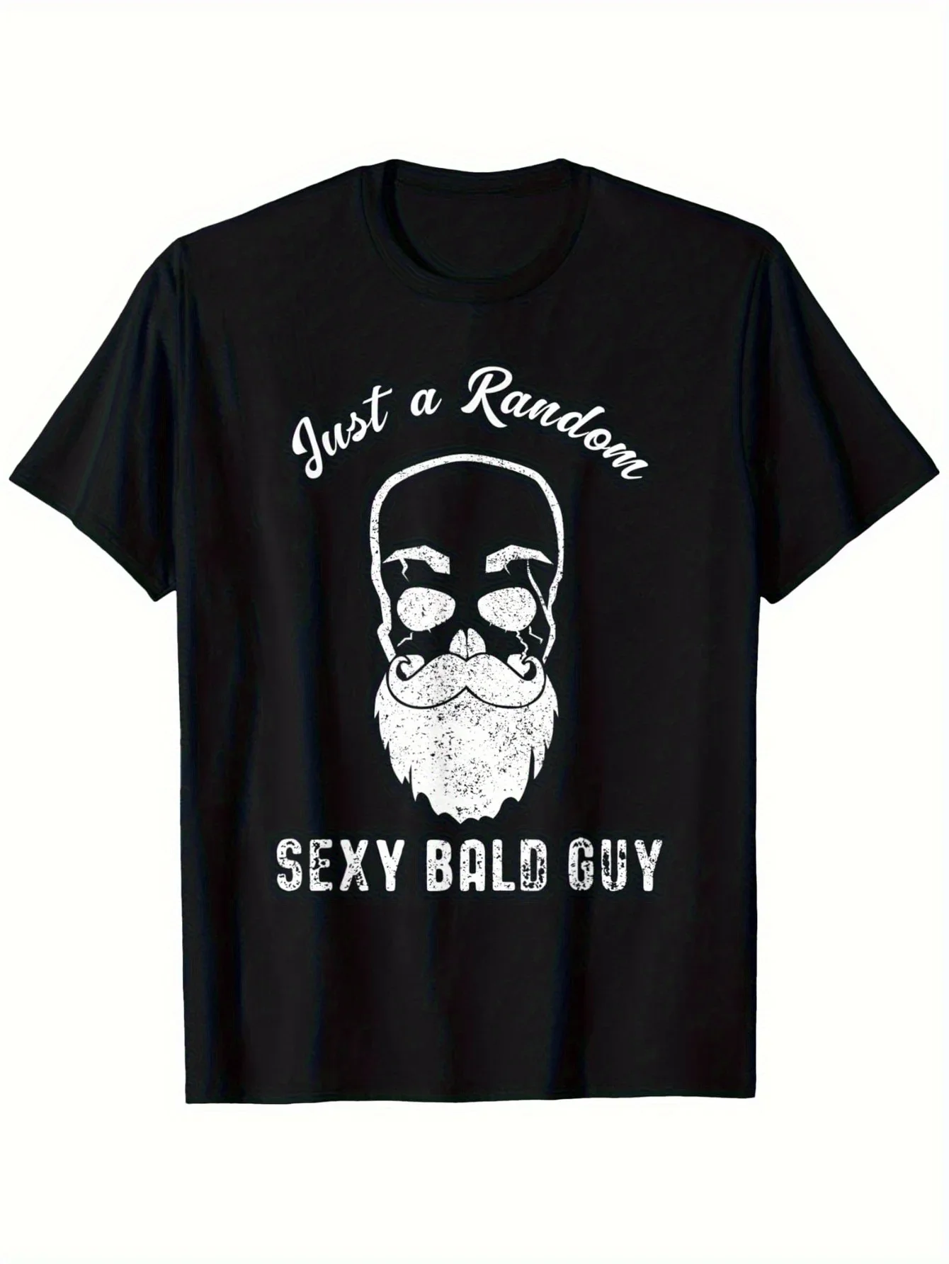 New A Humorous 'Random Bald Guy' Graphic Men'S T-Shirt - Unisex Street Style Short-Sleeve Round Neck Casual Top, Suitable for Al