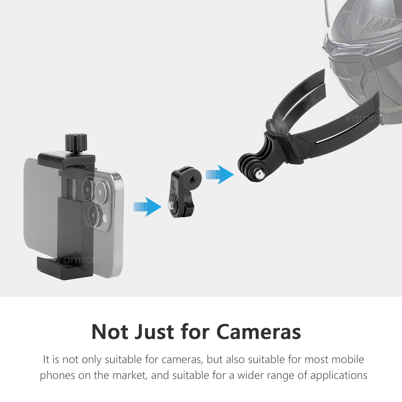 Vamson for go pro zubehör motorrad helm kinn halterung gebogene halterung für insta360 x3 one x2 gopro hero 10 9 8 7 6 zubehör